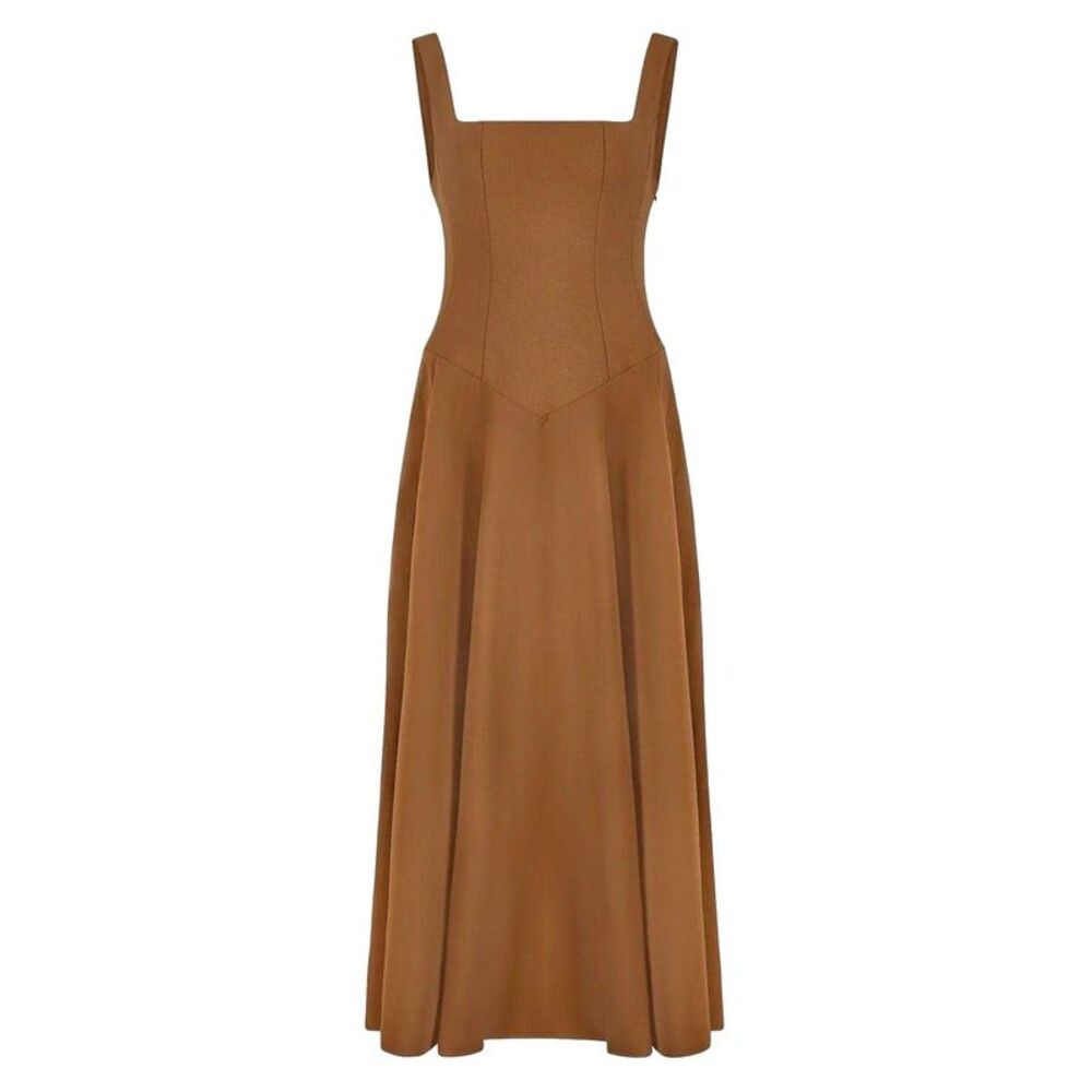 Odd Muse Womens/Ladies A-line Low Rise Midi Dress / Olive